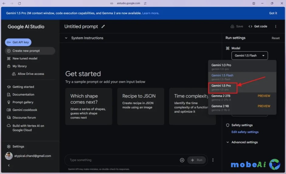 Switching to Gemini 1.5 Pro