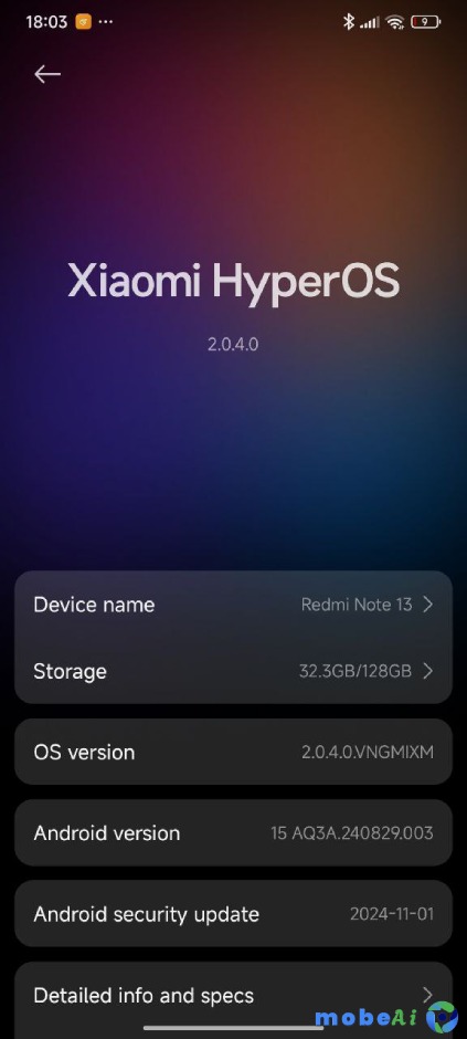 تحديث HyperOS 2.0 لهاتف Redmi Note 13 4G