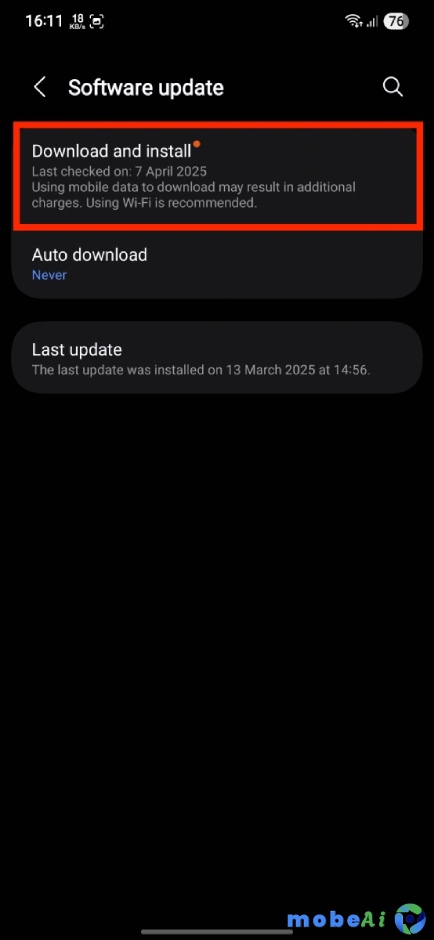 4 download and install One UI 7 2