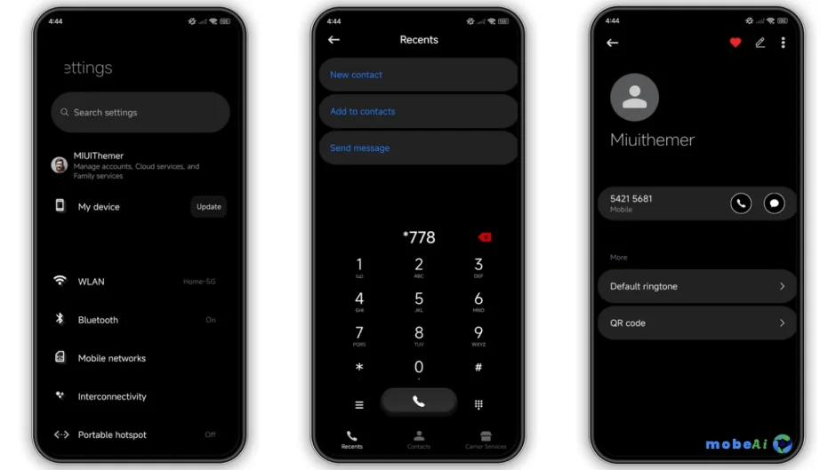 2 معاينة مركز التحكم في ثيم Black Hype HyperOS – ألوان داكنة وأيقونات ثلاثية الأبعاد لهواتف شاومي