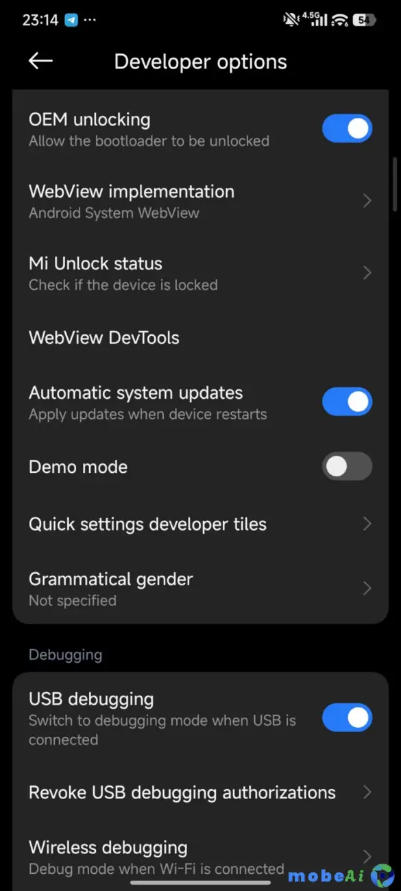 9 Developer Settings 1