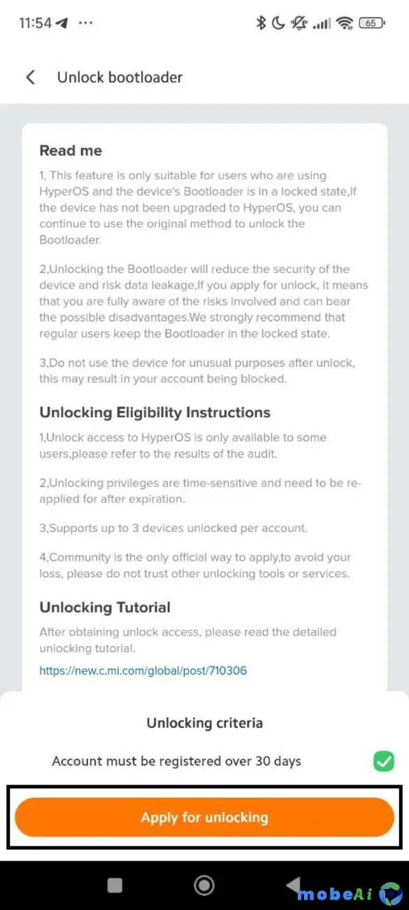 6 How to unlock bootloader in Xiaomi HyperOS 1