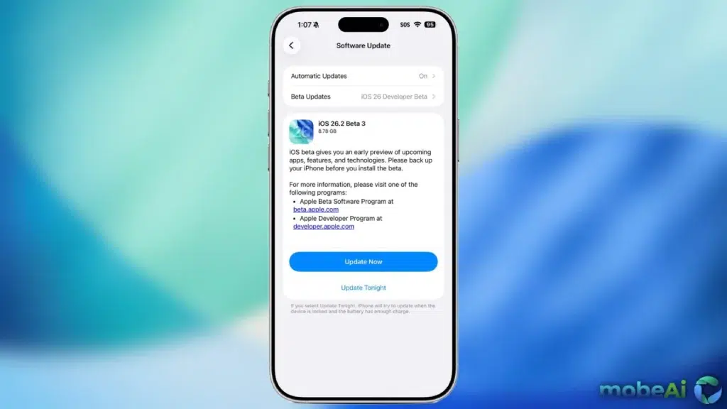 أبل تطلق iOS 26.2 Beta 3: كل الجديد والموعد المتوقع للنسخة النهائية