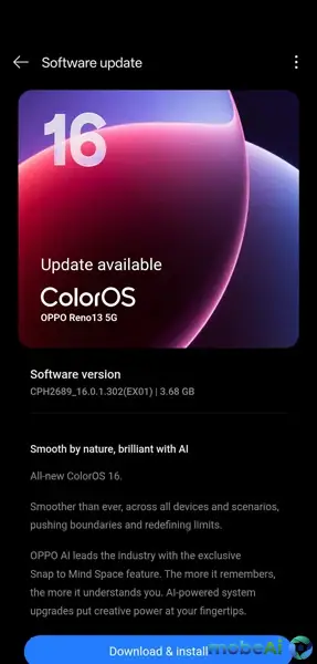 2 Reno 13 ColorOS 16 update